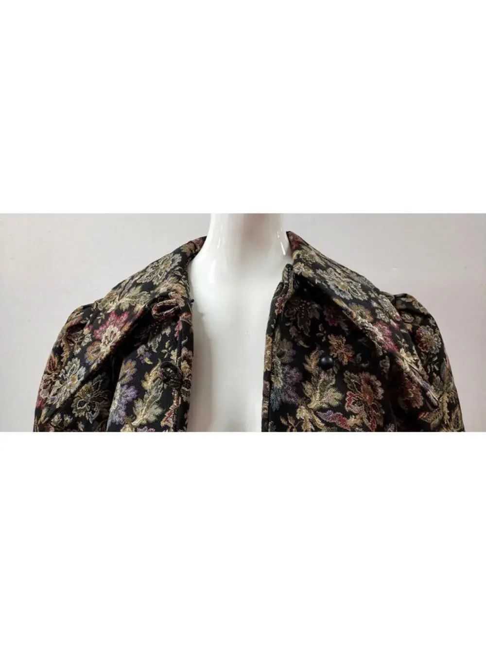 Vintage Tapestry Boho Coat Wide Collar Victorian Chic Lavender Burgundy S/ Med - Picture 6 of 16